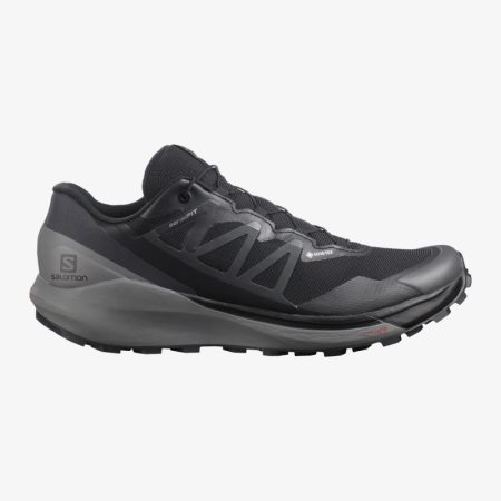 Salomon SENSE RIDE 4 GORE-TEX INVISIBLE FIT Mens Trail Running Shoes Black UK SCLP
